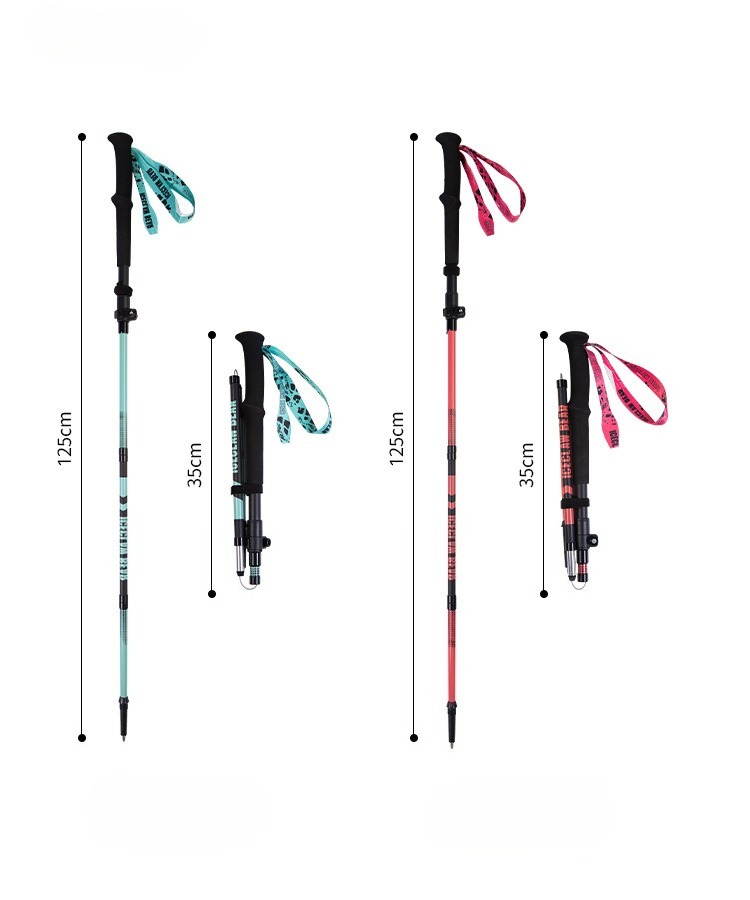 Carbon Fiber Trekking Poles Folding Lightweight Hiking Sticks Portable Walking Stick with EVA Handle for Women Men Hiking Camping Climbing