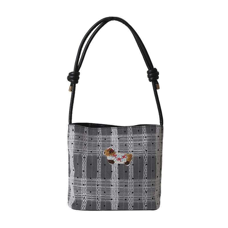 Women's 2024 Autumn New Simple Polka Dot Design Fashionable Elegant Cute Single Shoulder Crossbody Bucket Bag