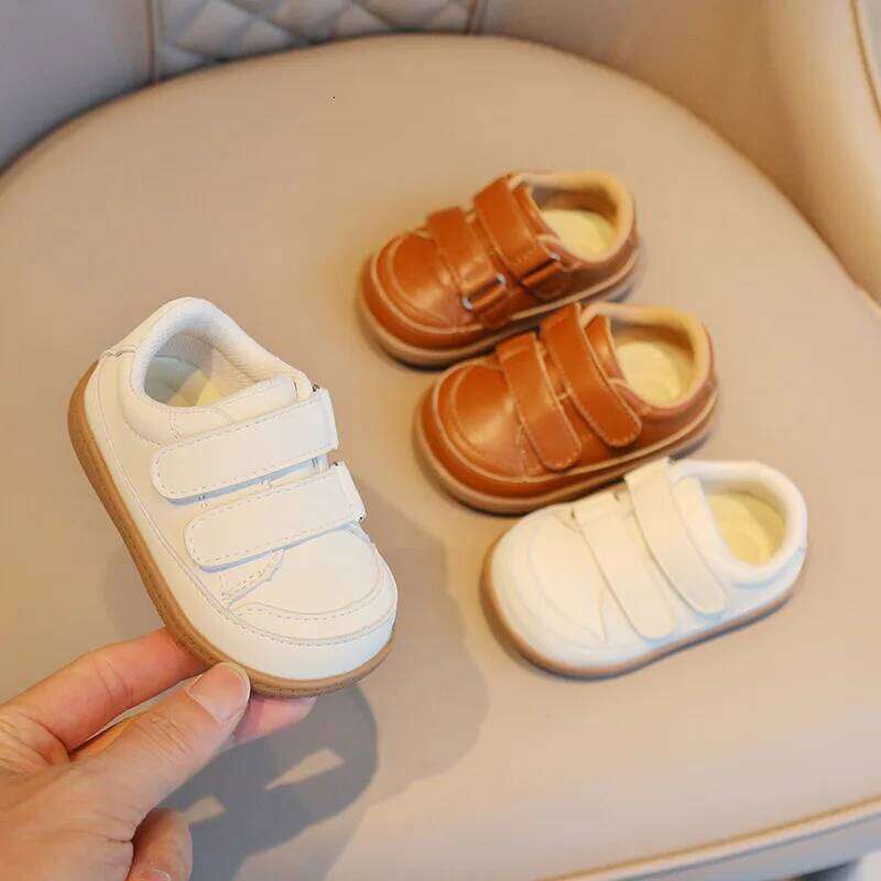 2025 Spring Autumn Casual Soft Flexible Leather Toddler Sneakers Newborn First Walkers Little Baby Boy Outwear Shoes