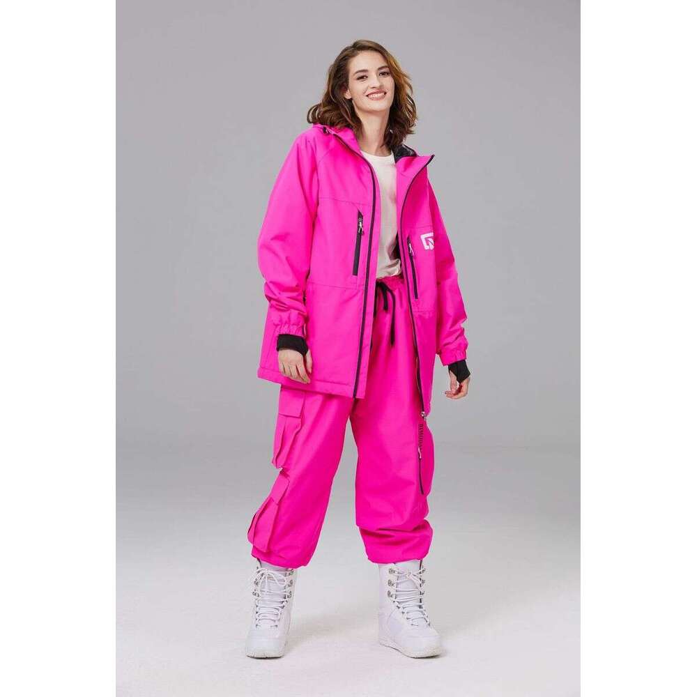 Snowsuit Double Board Men's And Women's Windproof Warm Ski With Extra Fat