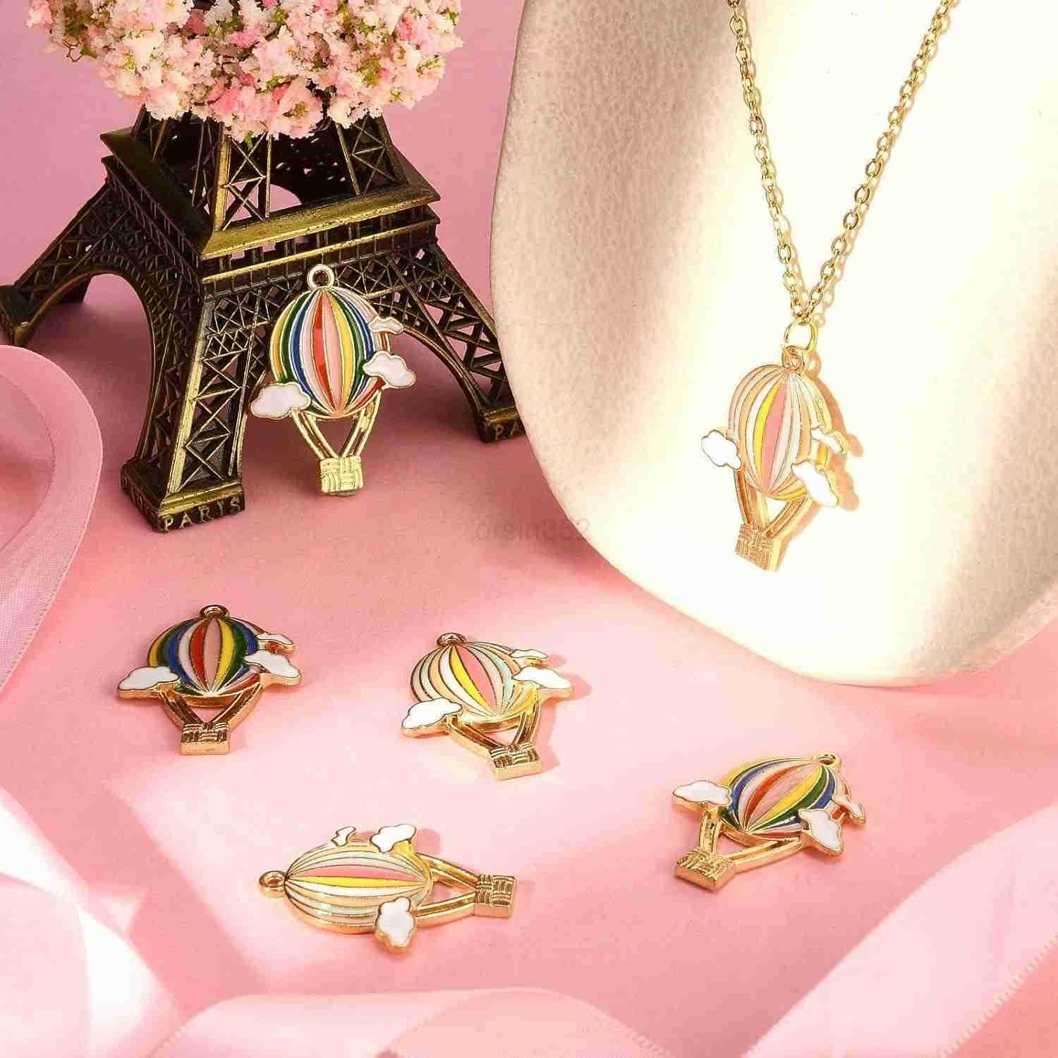 20Pcs Enamel Balloon Charms Hot Air Balloon Charms Party Jewelry Accessories for Earrings s Necklace Jewelry MakingW250911