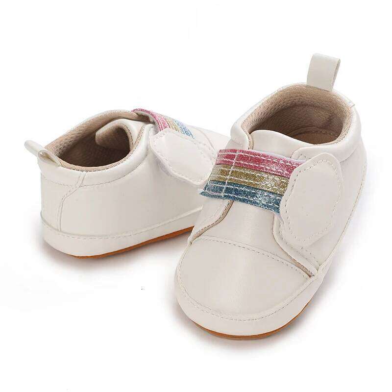Spring Baby Girls' White Series Fashion Soft Sole Anti slip Breathable Walking Shoes 0-18 Months