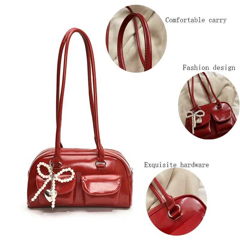 Y2K Womens Shoulder Bags Large Capacity Bowling Bag For Versatile Handbag With Pendant Commuting Z250911