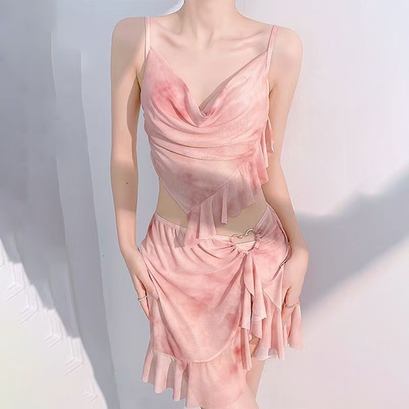 2025 Bikini Swimsuit for Women Three-Piece Set High-End Two-Piece Cover-Up Conservative Beach Vacation Hot Spring Swimwear