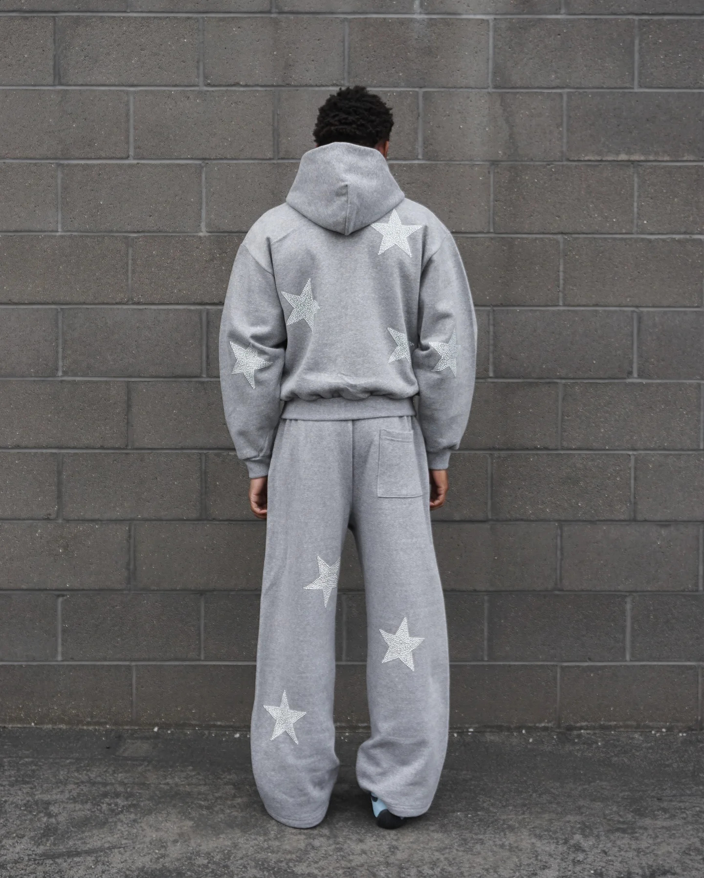 Y2k Harajuku Grey Loose Pants Zipper Hoodies Sweatshirt Tracksuit Men Casual Versatile Sweatpants Two Piece Set Clothes 250911