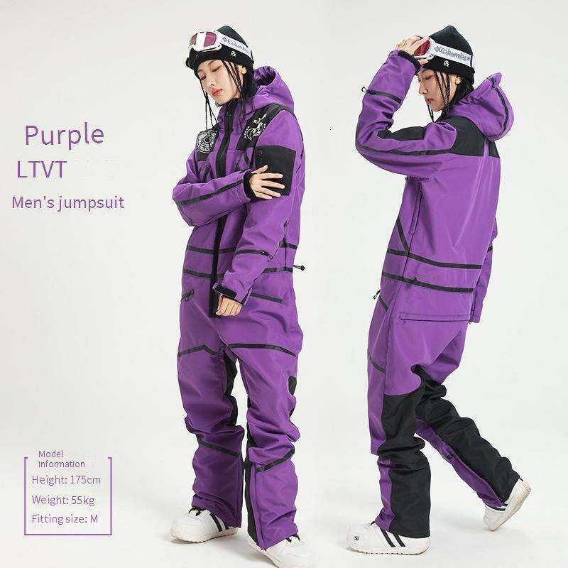 Professional Men's And Women's Snowboard Suit Thickened Couple Double Board One-Piece