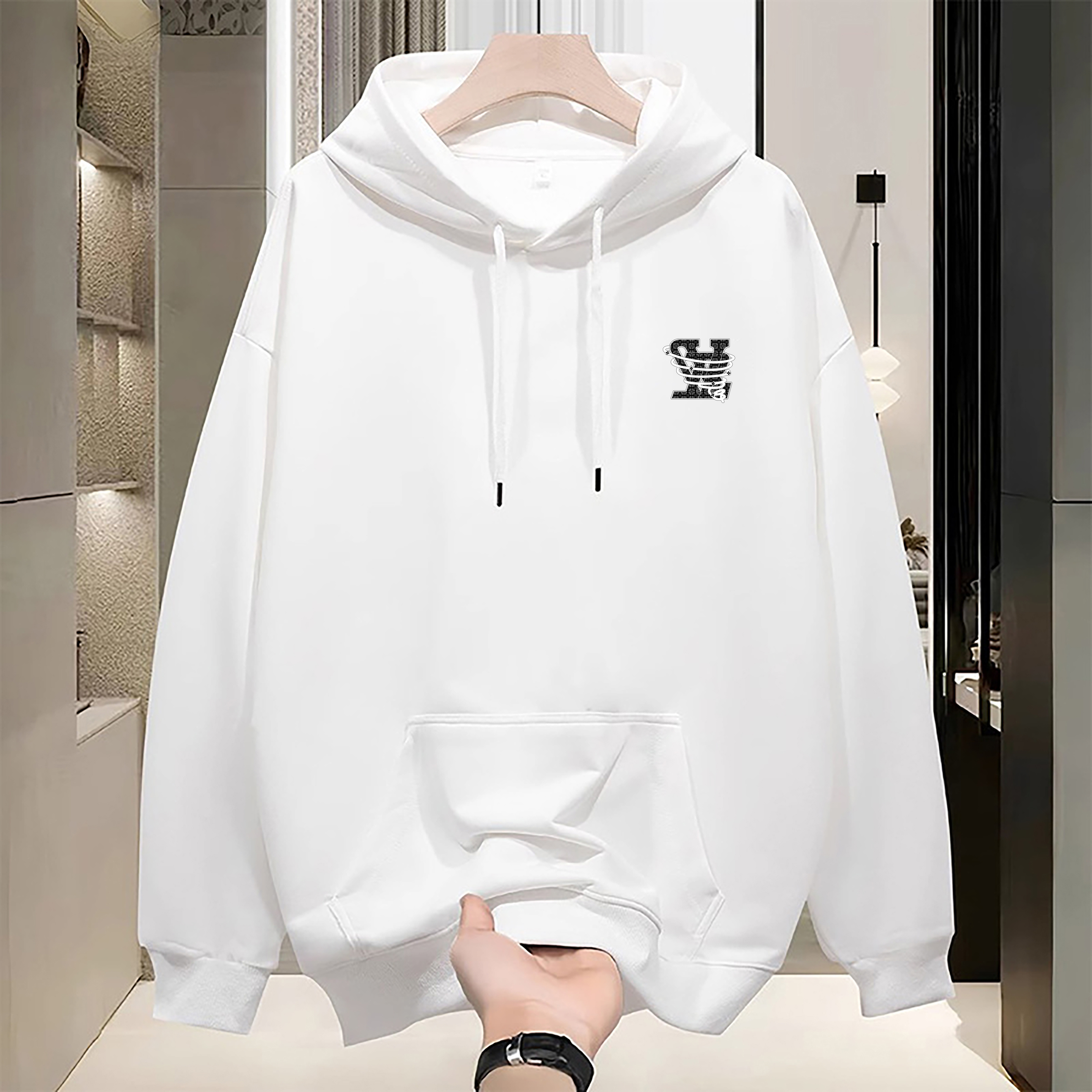 Men's designer luxury brand cotton hooded sweatshirt retro minimalist versatile autumn and winter round neck long sleeved sweatshirt y2k couple j