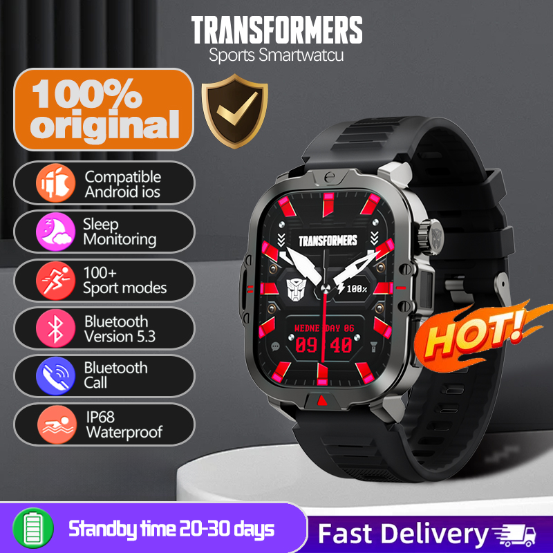 TRANSFORMERS Watch TF-H08 Bluetooth Call Smart Watch 410 mAH LED light Sport IP68 Waterproof multi-functional Smartwatch Men