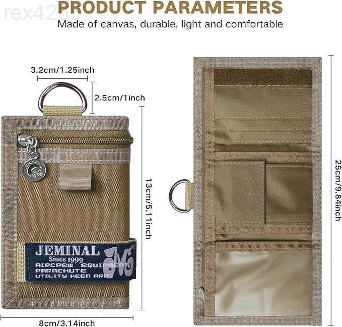 Wallet for Men Canvas Outdoor Sports Keychain Wallet with Multiple Card Slots and ID Window Black Gifts for Dad from Son Daughter WifeW250911