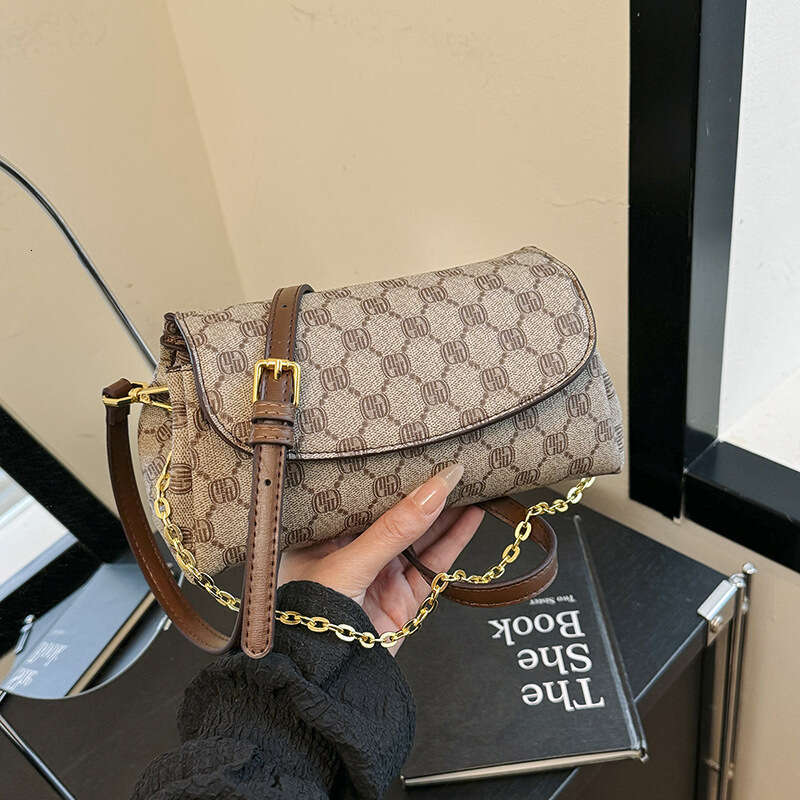 Elegant Small Square Bags Fashion Underarm Luxury Bags or Women 2025 New Printed Versatile Chain Shoulder Crossbody Bag