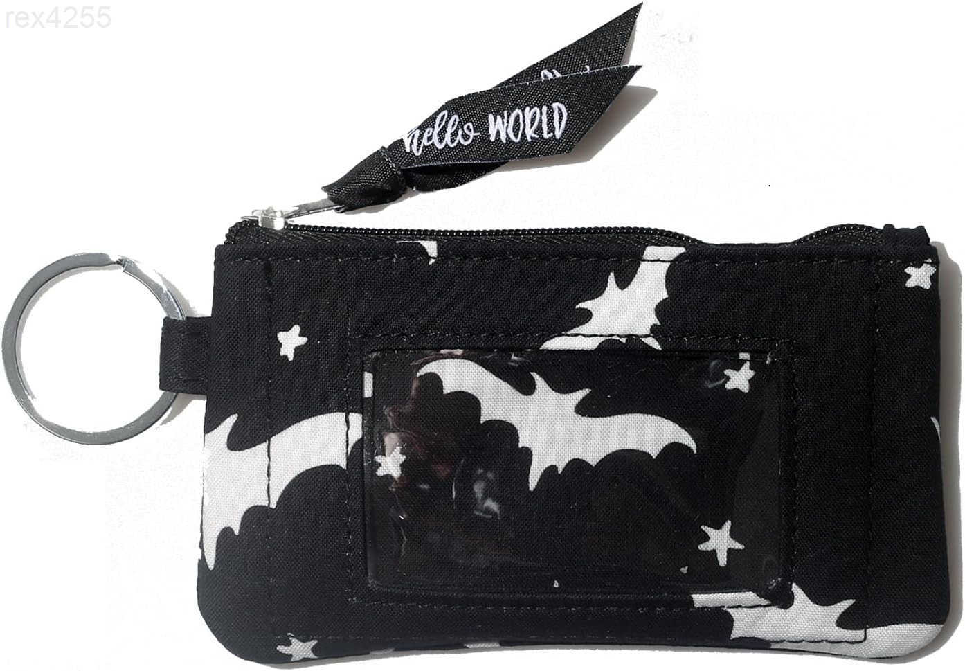 Case Wallet with Lanyard Womens Fashion ID Holder Keychain Leopard GreyW250911