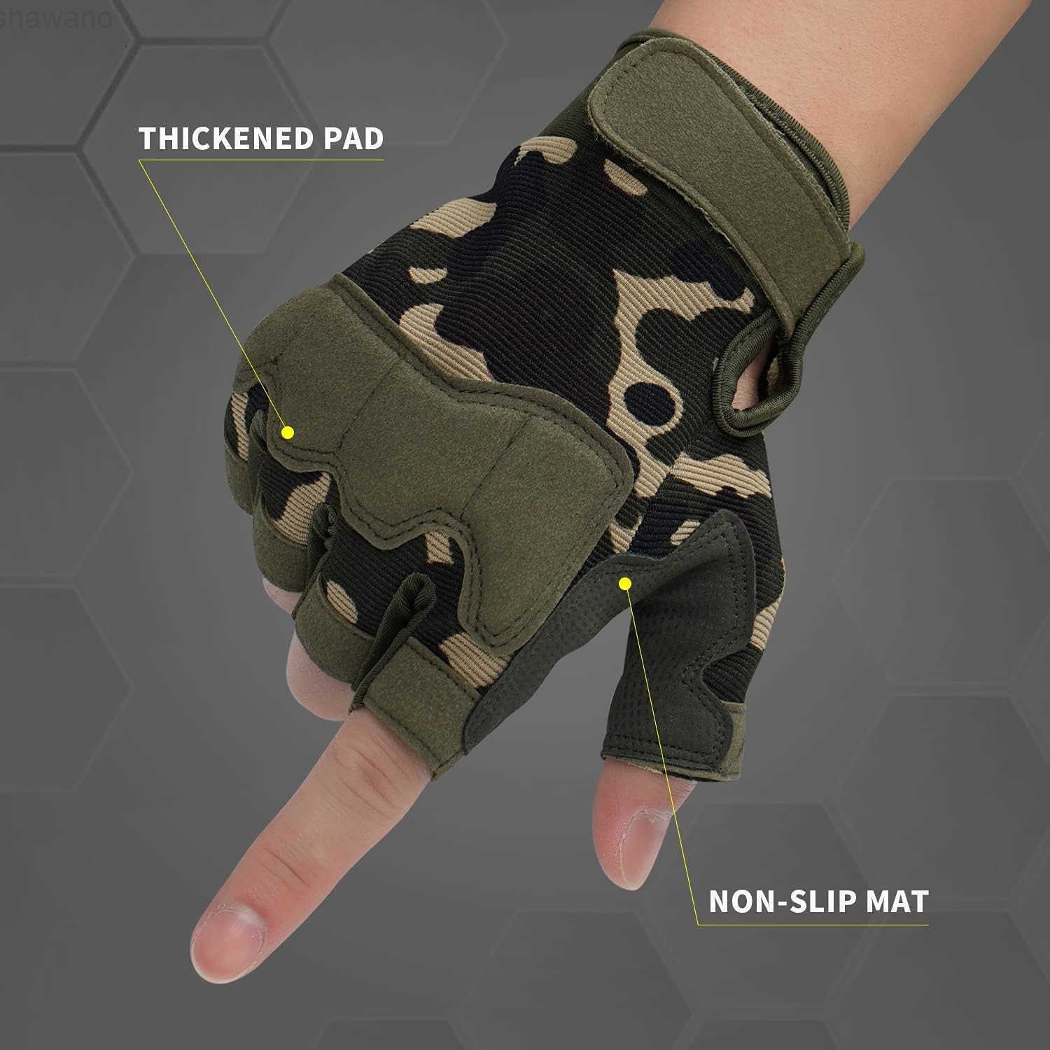 Fingerless Gloves for Airsoft Shooting Half Finger Hunting Hiking Cycling Driving Motorcycle Climbing Work Gloves M210603W250911