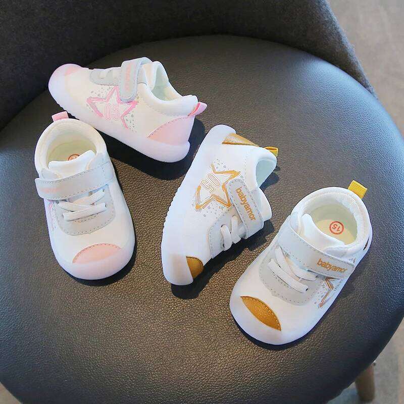 Baby Boys Girls Stars Spring Fall Toddler Shoes Waterproof Rubber Soles Non-slip Indoor and Outdoor Casual Sneakers