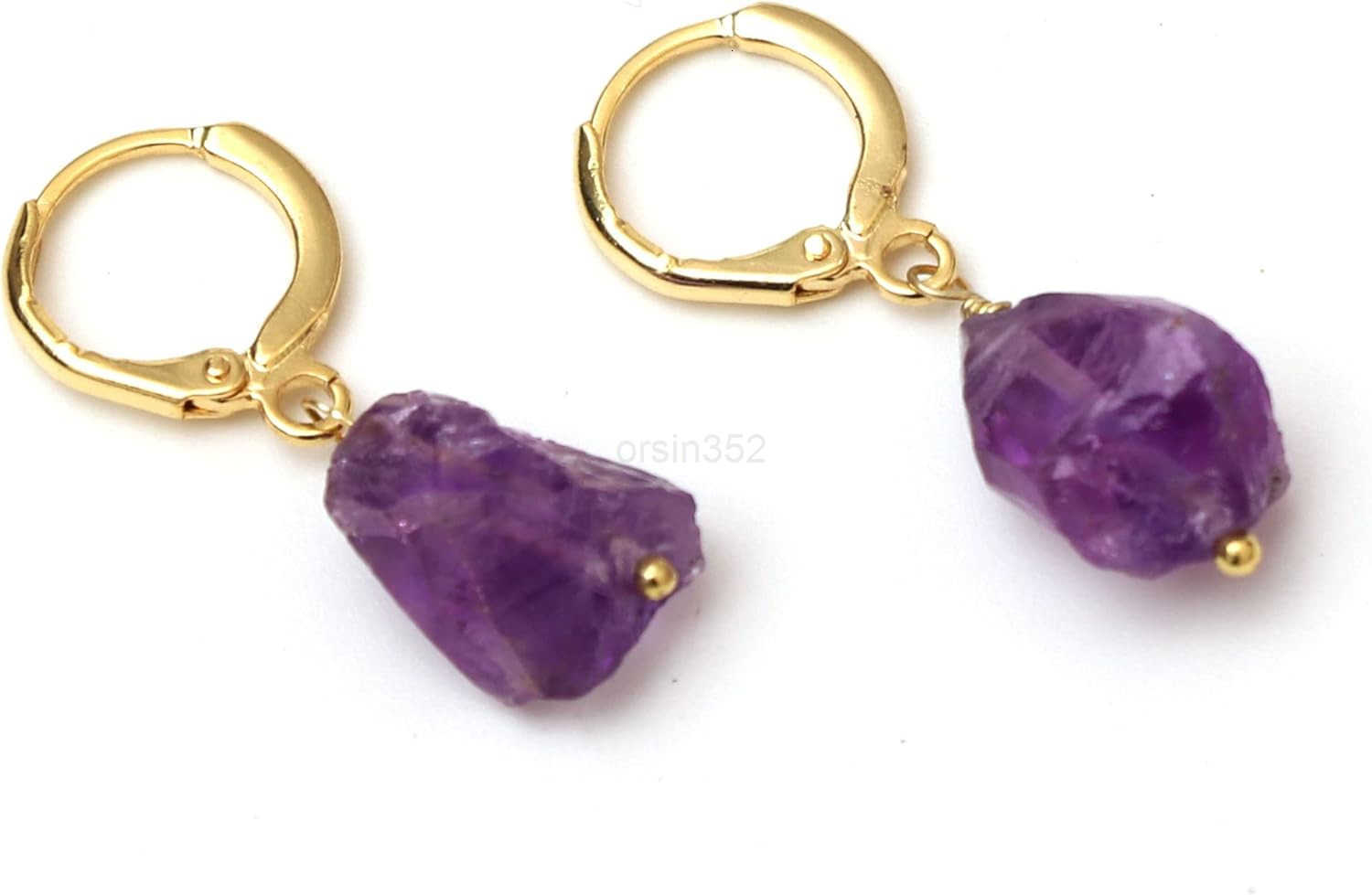 Handmade Gemstone Hoop Earrings Raw Crystal Dangle Jewelry Hypoallergenic Gold Plated Lightweight Elegant Jewelry Gifts For WomenW250911