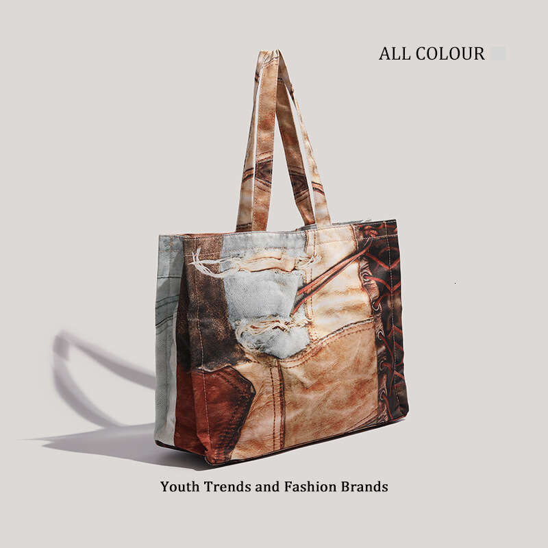 Silk Print Designer Bags Handbag Shoulder Women Large Capacity Tote Shopping Bag