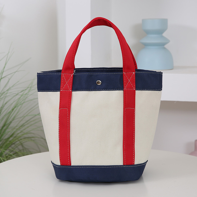 Canvas Bag Portable Small Bag Handbag Bucket Bag Lunch Box Bento Free Shipping Bag Miscellaneous Items Outdoor Mommy Handheld Luxury Bag Stroller Desi