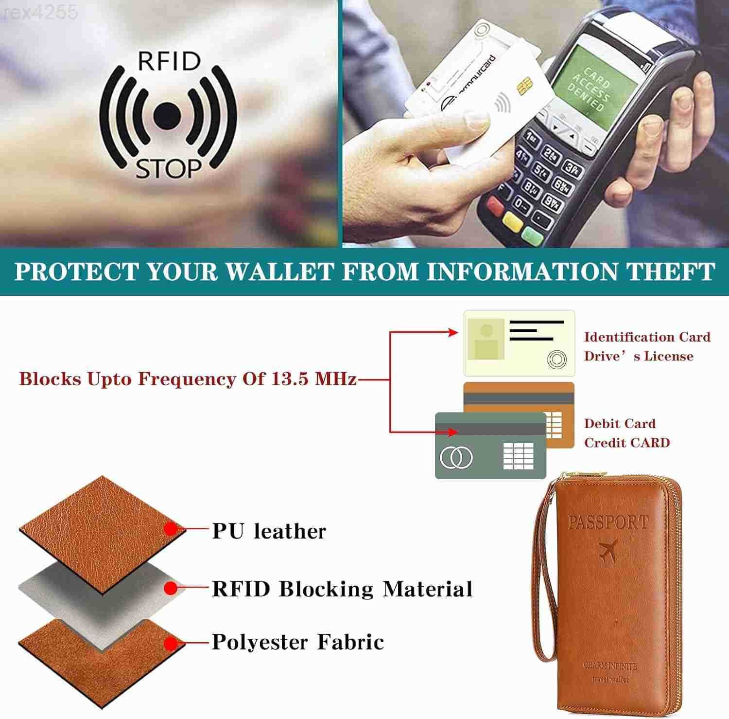 Leather RFID Blocking Passport Holder Travel Wallet Passport CoverTravel Wallet for WomenMen withW250911