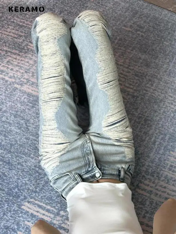 Summer Vintage Ripped Distressed Jeans Y2K Damage Emo Slim Fit Trashy Pants Womens Sexy Harajuku Kpop Denim Trouser 250911