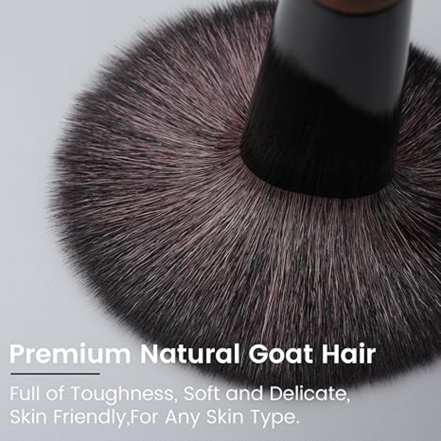 Goat Hair Makeup Brushes Set Professional, Natural Soft Bristle Beauty Brushes, Premium Cosmetic Tools for Makeup Artists, Small Portable Travel Brush