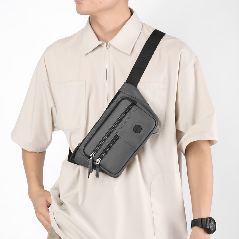 Men S Waist Bag New Fashion Simple Crossbody Designer Bag Bag Casual Versatile Trendy Chest Free Shipping Bag Leather Texture Luxury Bag Business Shou
