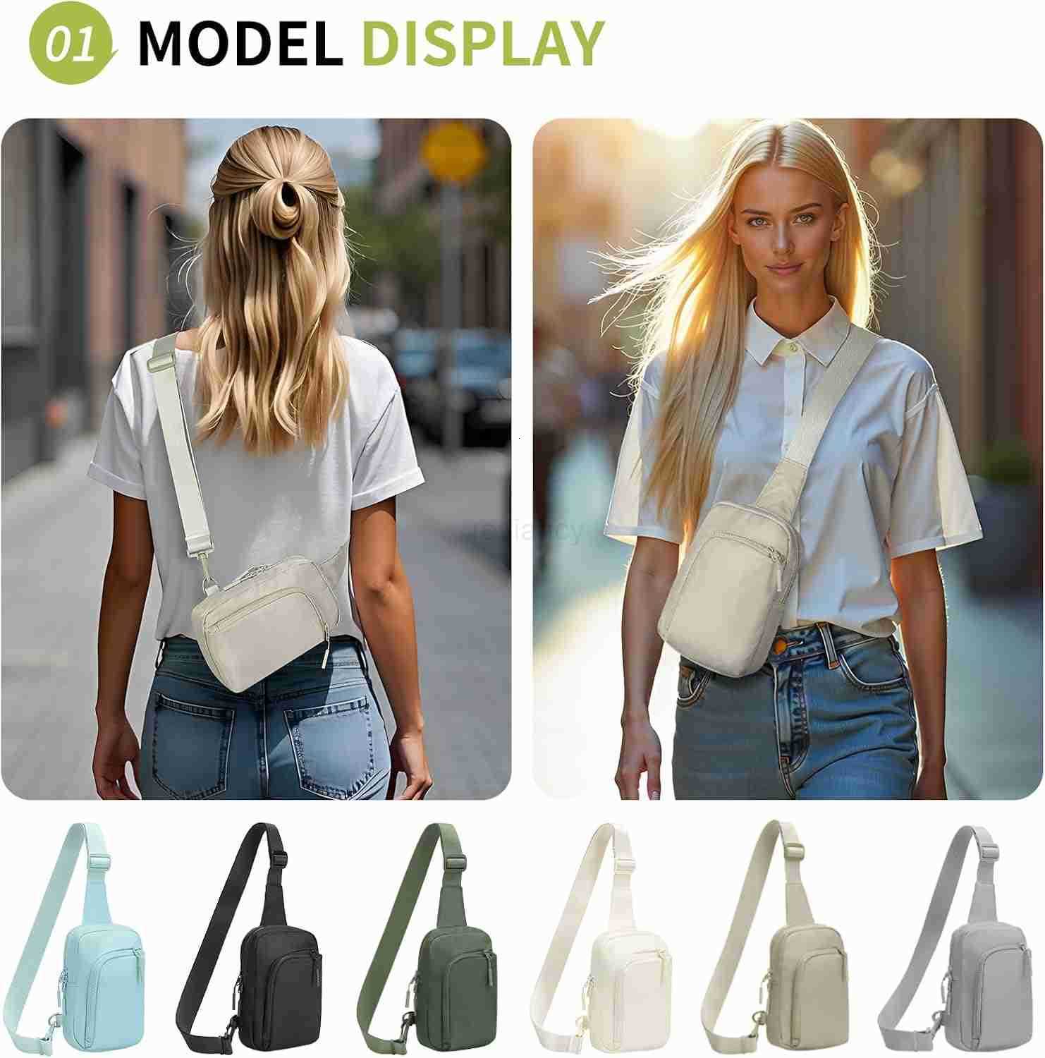 Mini Sling Bag for Men Women 75 Inch Small Anti Theft Crossbody Reversible Nylon Chest Bag Fanny Pack for Travel Running Hiking GreenW250911
