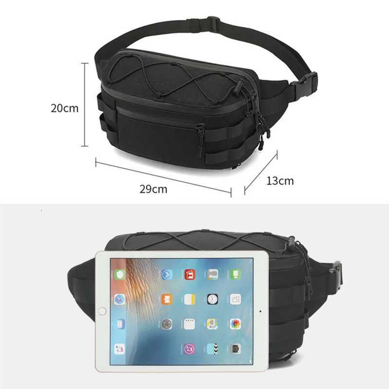 OZUKO Running fanny pack Mens Waist Bag Fashion Chest Pack Outdoor Sports Belt Bag for Teenager Waterproof Men Waist Bags Z250911