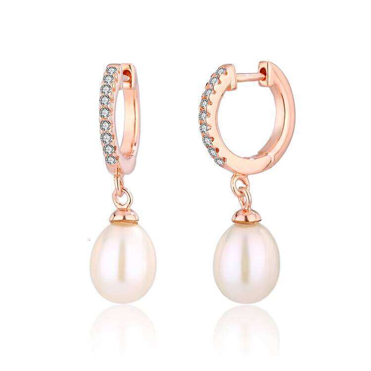 Wholesale Fashion Zircon Moissanite Women Ladies Sterling Sier Fresh Water Pearls Freshwater Pearl Dangle Drop Earrings