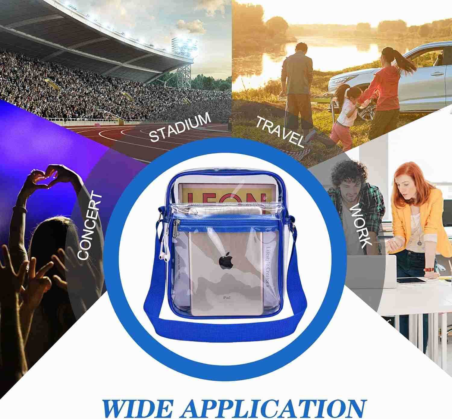 Clear Purse Bag for Stadium Events Clear Messenger Bag for Men and WomenW250911