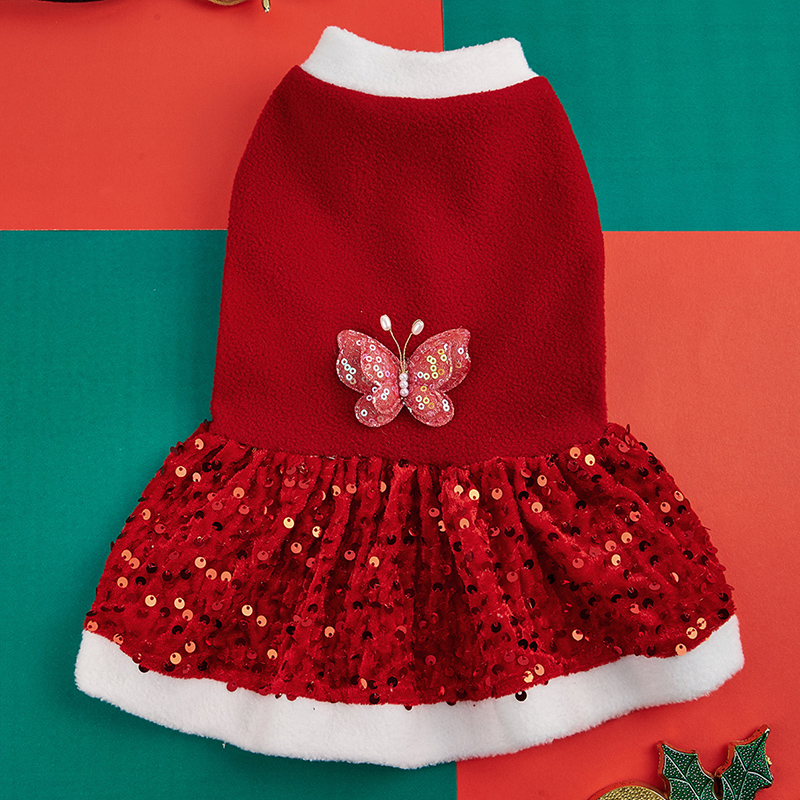 Fall Fashion Dresses Red Christmas Outfits for Cats and Dogs