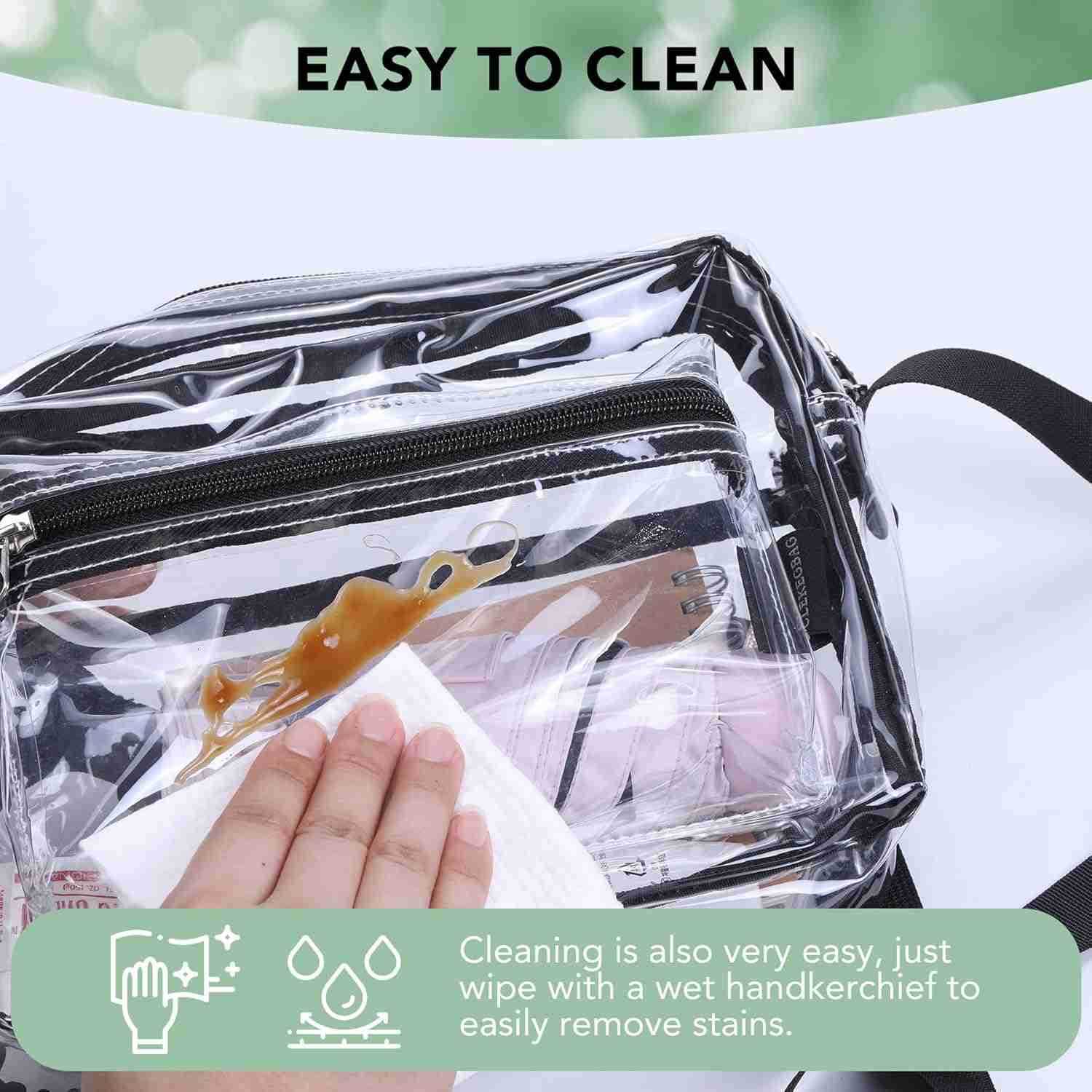 Clear messenger shoulder bag plastic womens crossbody stadium transparent purse work concerts see throughW250911