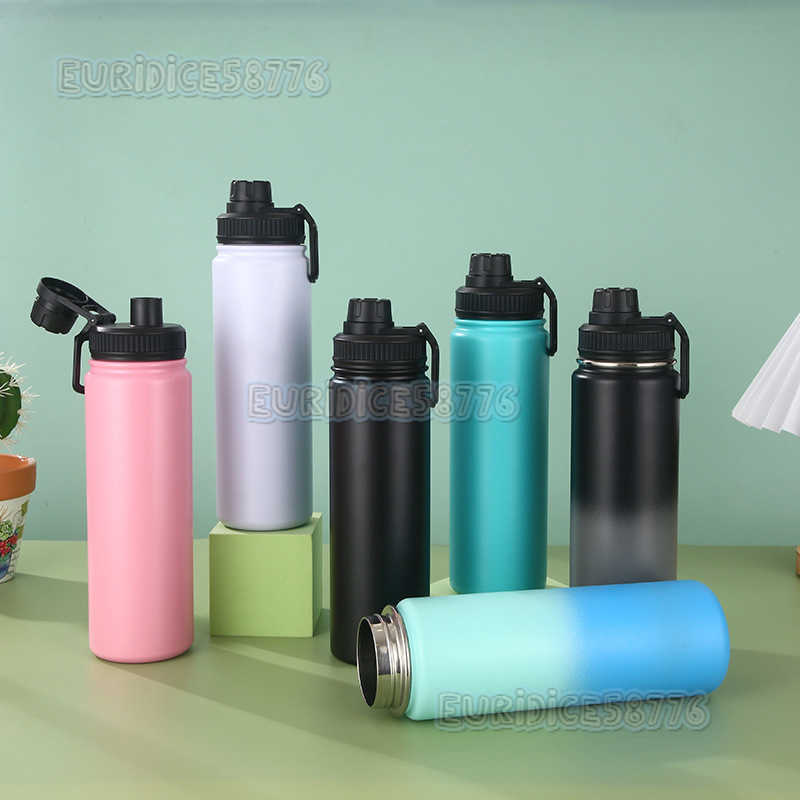 Doublelayer Sports Water Bottle 304 Stainless Steel Insulated Cup Outdoor Portable Large Capacity Space Bottle H250911