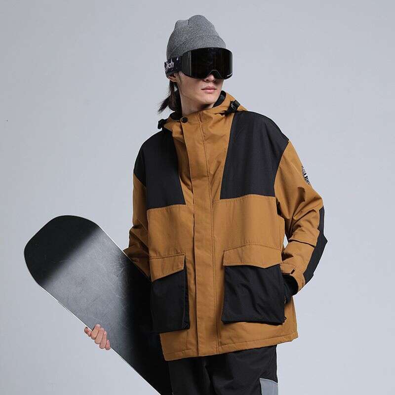 New Ski Men's Snowboard Windproof Waterproof Color Splicing Loose Outdoor Sports Professional Snow Suit