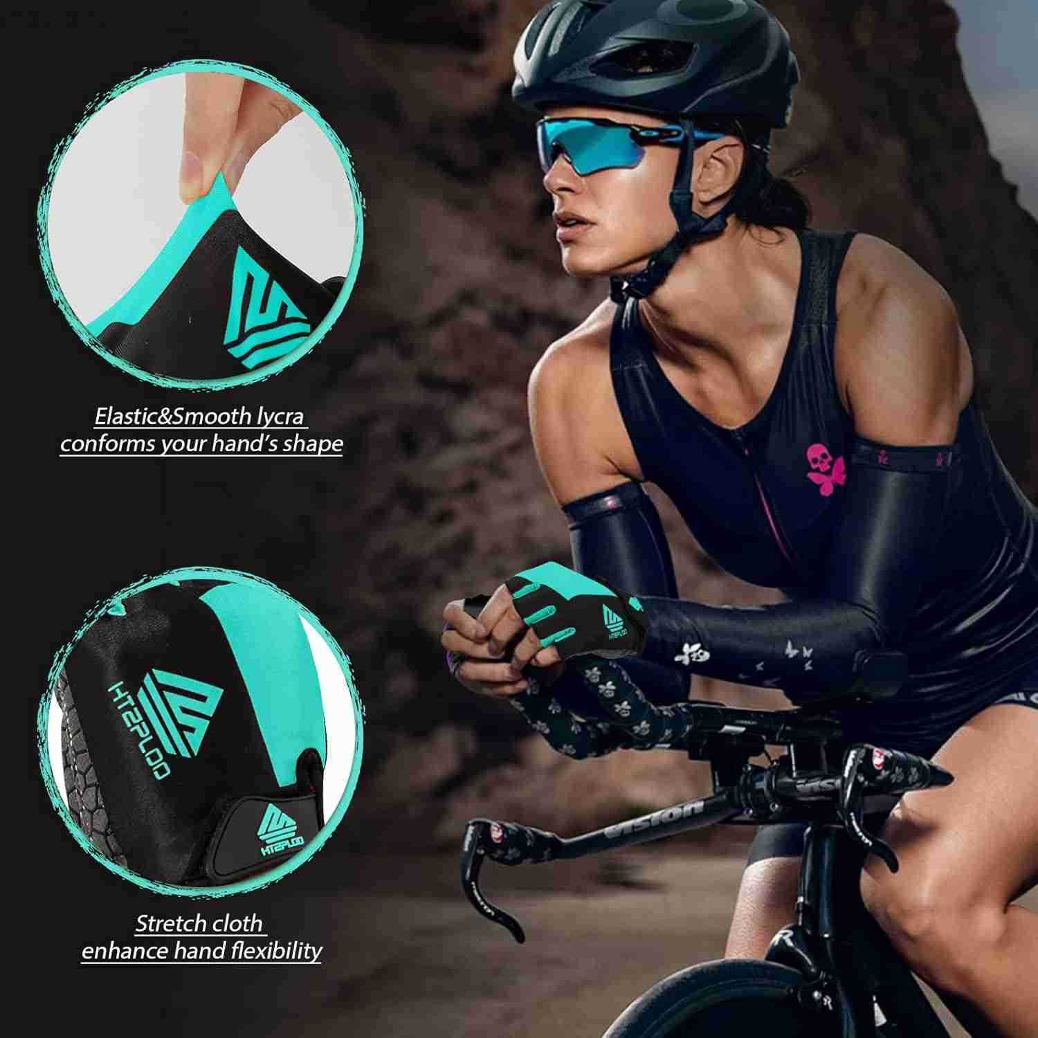 Bike Gloves for Men Women with AntiSlip ShockAbsorbing Pad Light Weight HalfFinger Cycling GlovesW250910