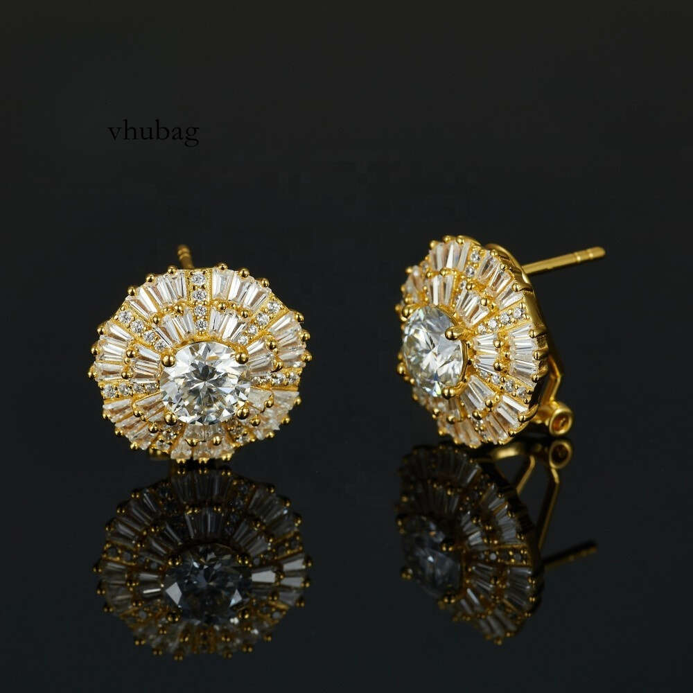 Cheapest Rts Earring Iced Out Hip Hop S Screw Back Vvs1 Moissanite Stud Earrings