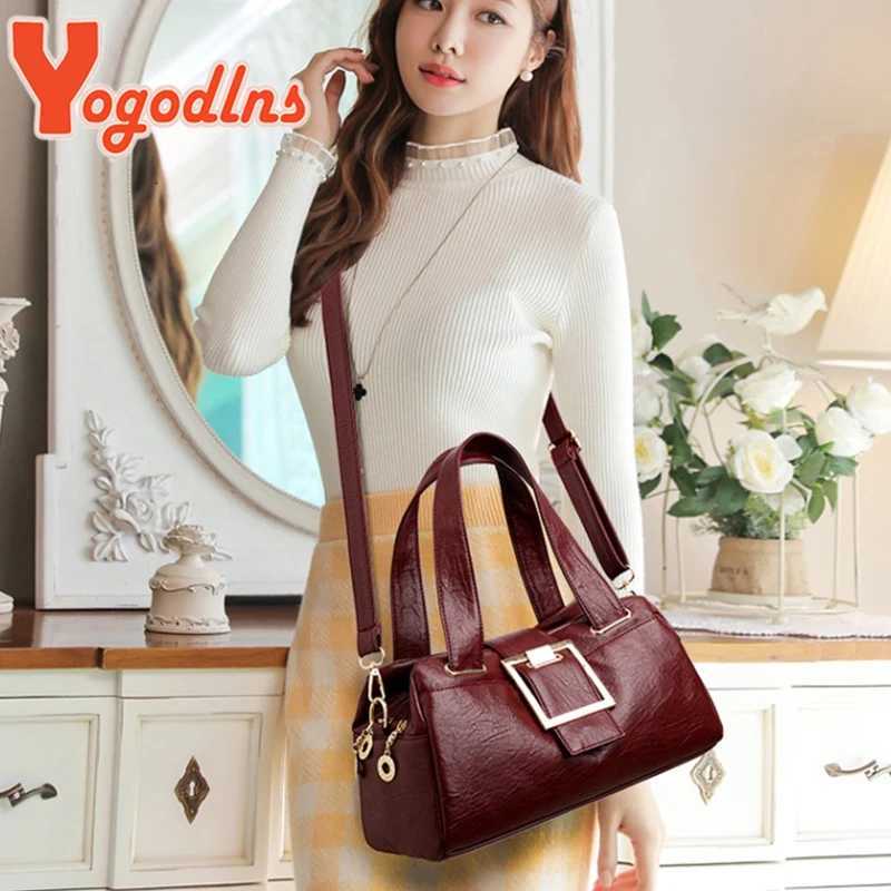 Yogodlns Winter Handbag Women PU Leather Handle Bag Designer Shoulder Bags s Crossbody Bags Elegant Messenger Pouch Z250911