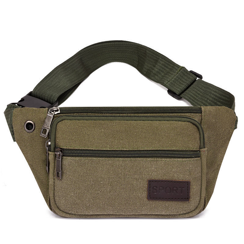 Free Shipping Canvas Men S Waist Bag Multi Layer Anti Theft Phone Designer Bag Bag Single Shoulder Crossbody Chest Bag Wear Resistant Construction Sit
