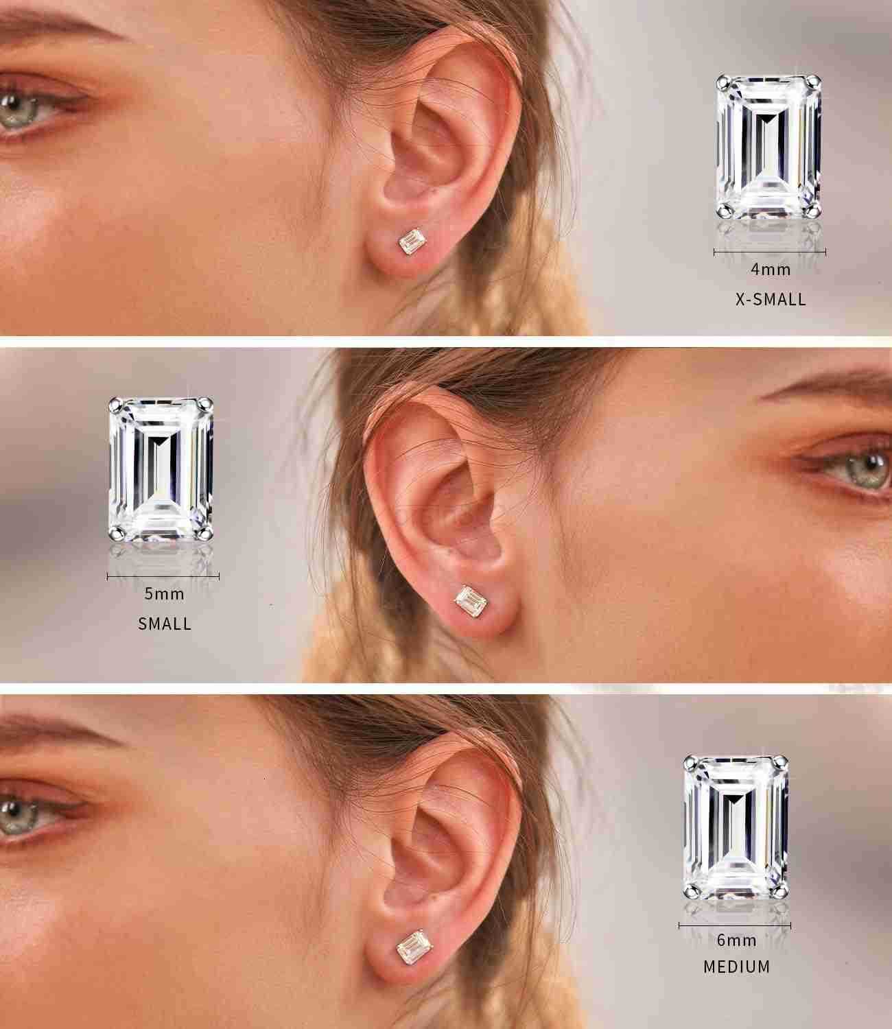 TrillioncutCushioncutEmeraldcutMarquisecut 18K White Gold Plated Sterling Silver Cubic Zirconia Simulated Diamond Stud Earrings for WomenW250911