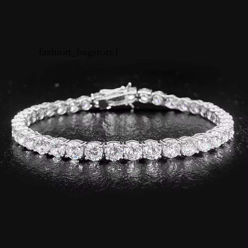 Gold S Sterling Sier Custom Moissanite Lab Grown Tennis Hand Bracelet for Women Men