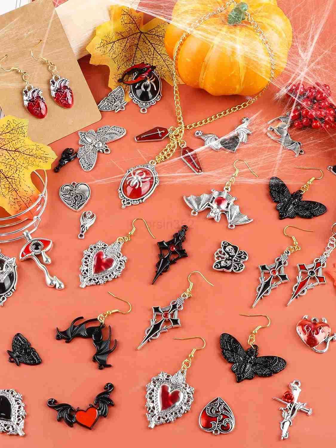 Halloween Charms for Jewelry Making Coffin Skull Alloy Dangle Earring Pendant Charms for Halloween Party DIY Jewelry Necklace SuppliesW250911