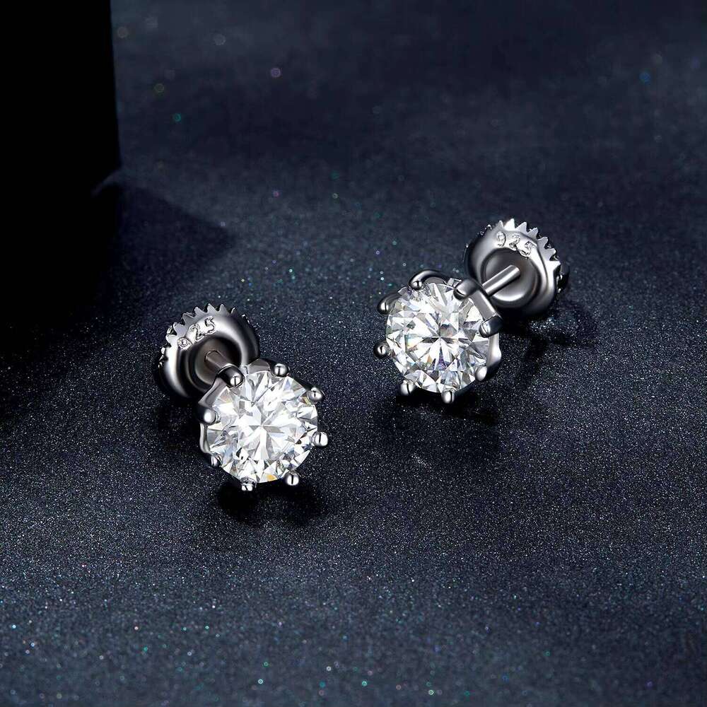 Sterling Sier Moissanite Jewelry Dia Earrings 0.8ct 6mm Round Brilliant Cut Designs Beautiful Earring for Women