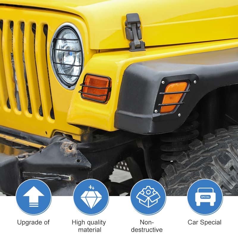 Car Large Lampshade/Turn Cover Lamp/Wheel Arch Lampshade Set For Jeep Wrangler TJ 1997-2006 External Accessories