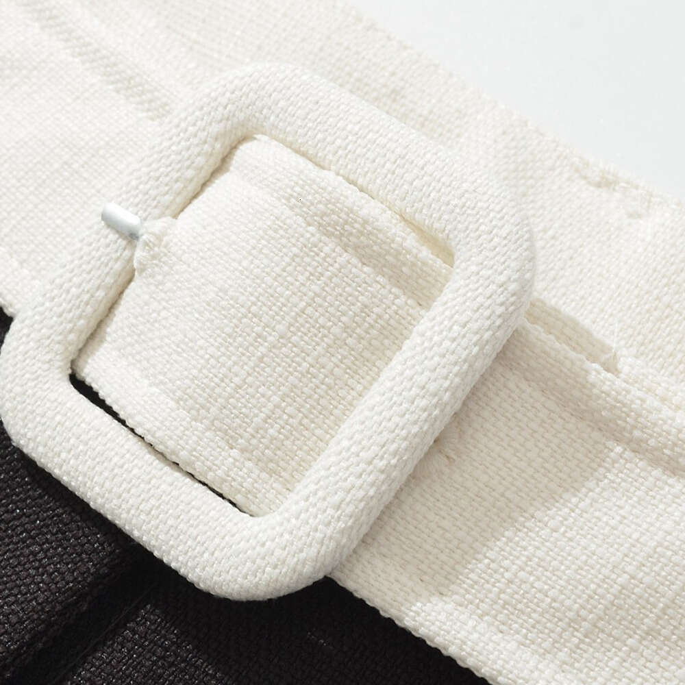 DHEssentials 2025 Autumn New Color-Block Little Chanel Style Youthful Casual Fashion Shorts for Women Black and White