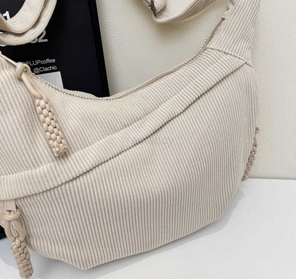 Nylon Crescent Crossbody Bag for Women Shoulder Tote Handbag Casual Sling Bag Dumpling Purse Bag for Outdoor TravelW250911
