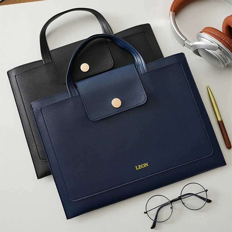 Portable Large Capacity Briefcase Custom Name A4 Paper Document Bag Fashion Woman Business 13 Inch Laptop Bag Tote Bags Z250906