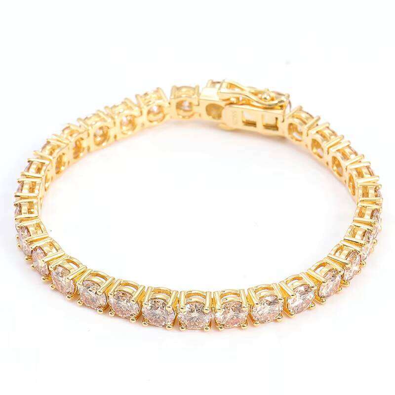 Trendy Moissnaite Jewelry Sterling Sier Dia champagne Moissanite Tennis Bracelet for Men Women