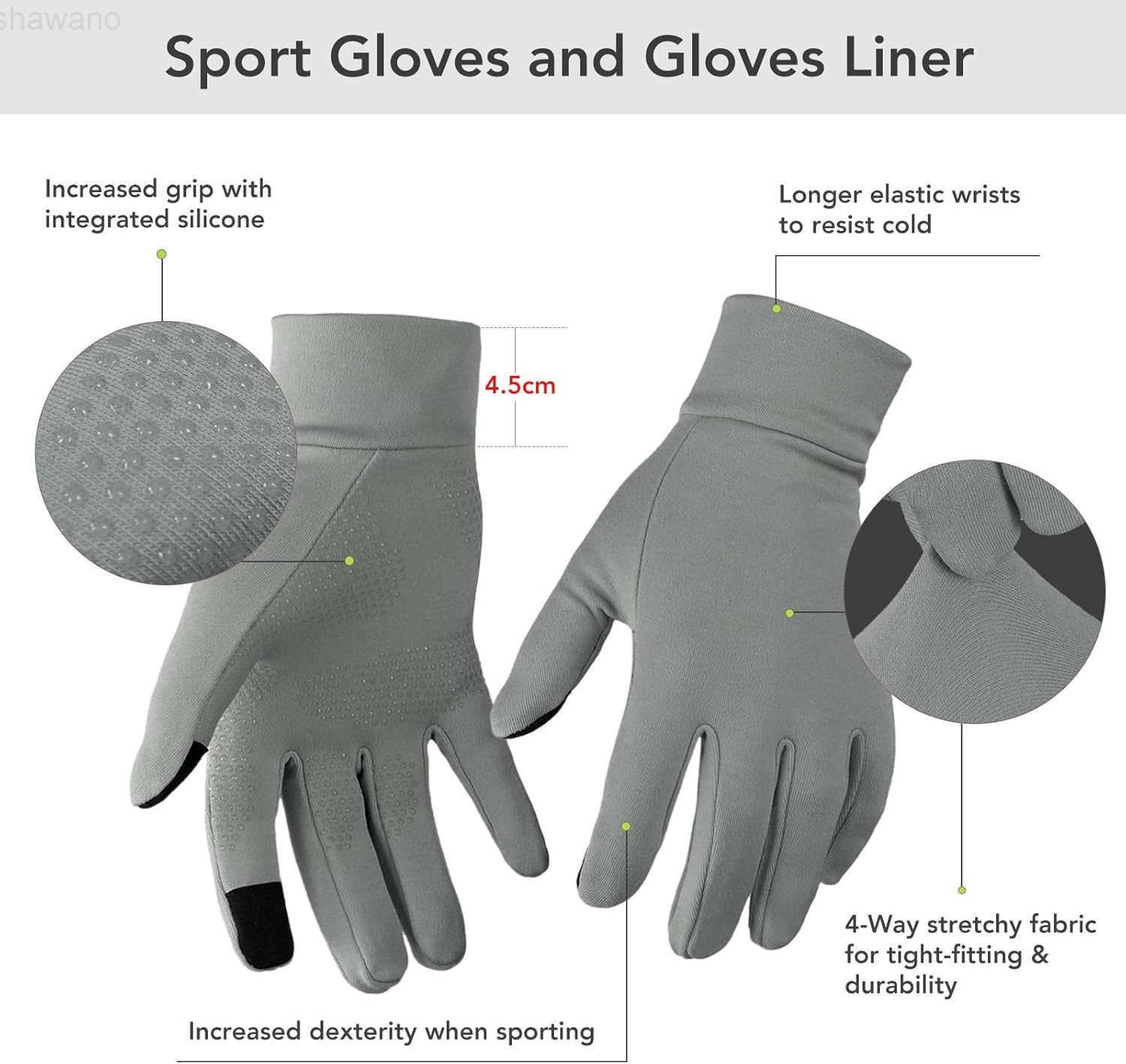 Lightweight Running Gloves Touch Screen AntiSlip Warm Gloves Liners for Cycling Biking Sporting Driving for Men WomenW250910