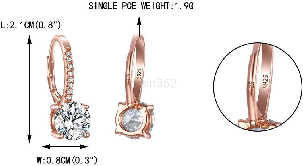 925 Sterling Silver Round Cut CZ Prong Setting Gorgeous Bridal Prom Leverback Dangle EarringsW250911