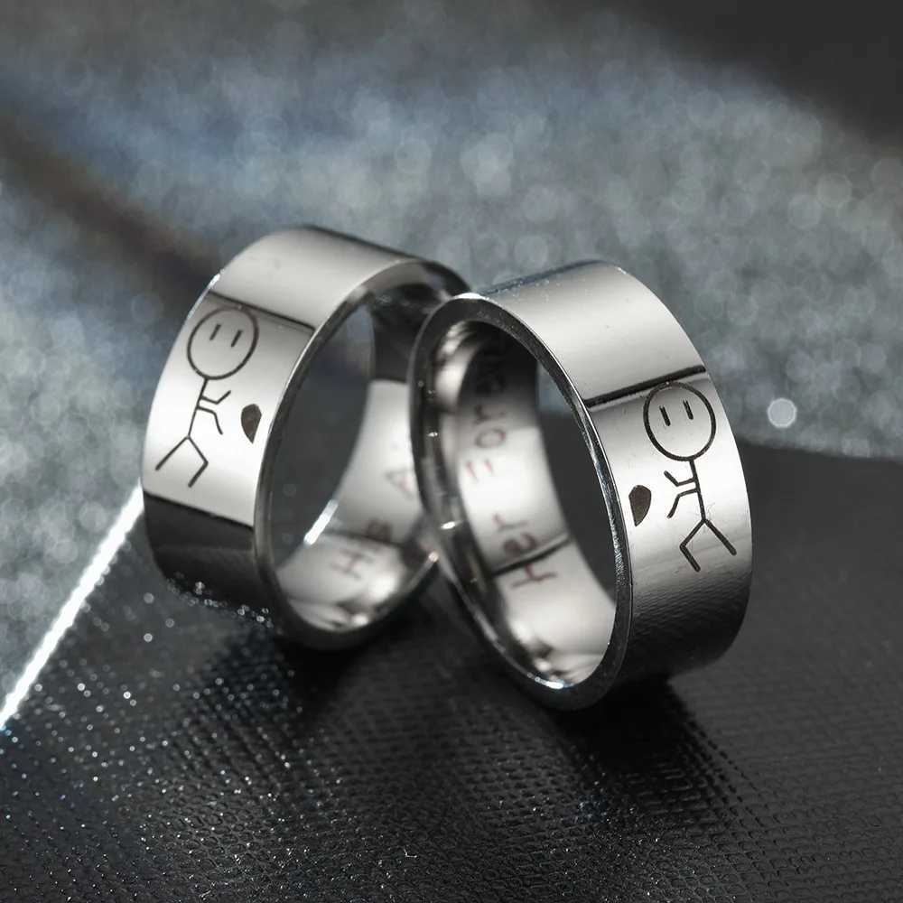 Titanium Steel Ring For Men Women Interesting Couple Ring Lovers Promise Ring Fashion Jewelry Brithday Christmas Gift Wholesale W250911