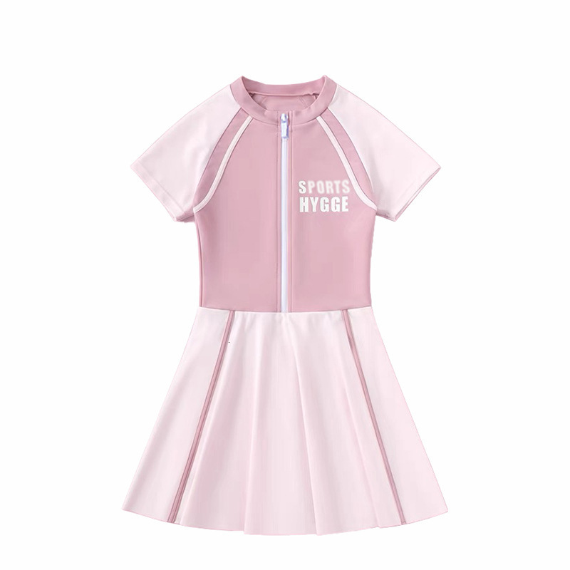 Children's Summer One-Piece Skirt Style Swimwear 2023 New Quick-Dry Sun-Proof Girls' Swimsuit