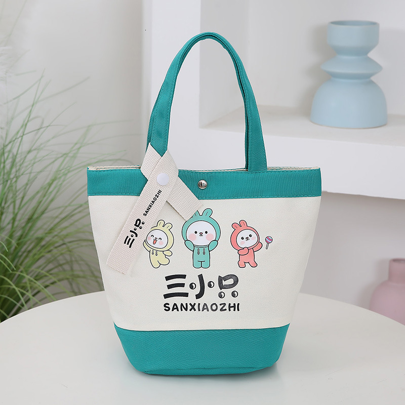 Canvas Bucket Bag New Canvas Bag Handheld Cartoon Cute Office Handbag Lunch Bag Designer Bag Mommy Luxury Free Shipping Bag Tote Bag